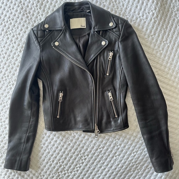 Wilfred Free Biker Real Leather Jacket Size XXS - Picture 6 of 11